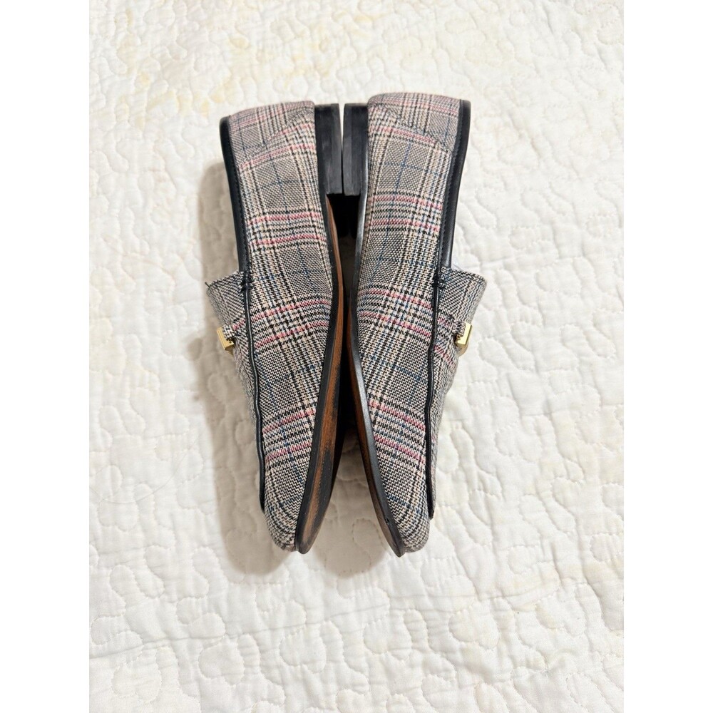 Sam Edelman Plaid Bit Loafer Flats Gray Fabric Almond Toe Slip On Size 9 EU 39 - Picture 5 of 11